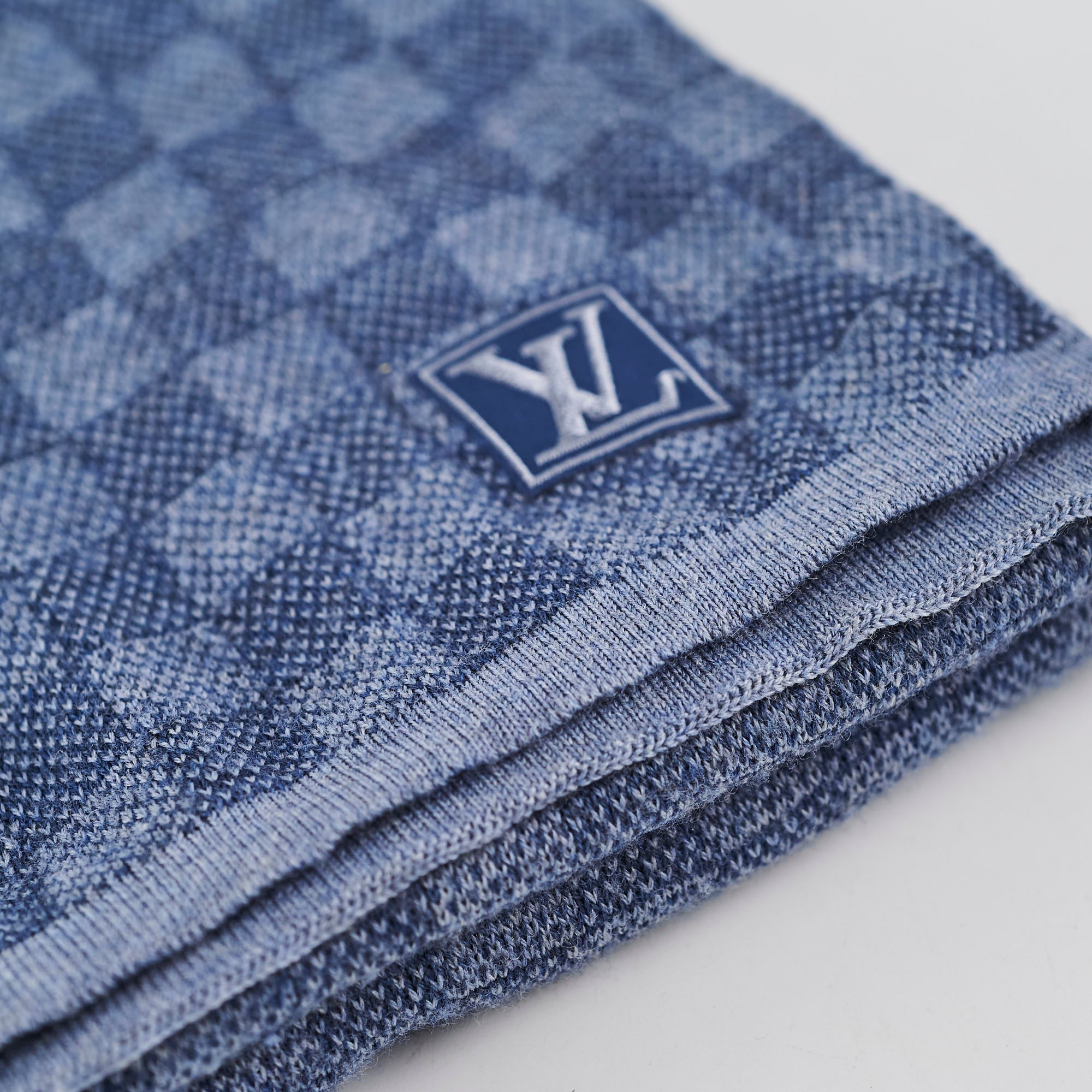 Louis Vuitton Blue Wool Scarf
