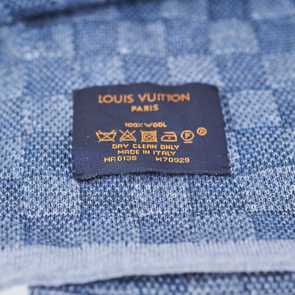 Louis Vuitton Blue Wool Scarf