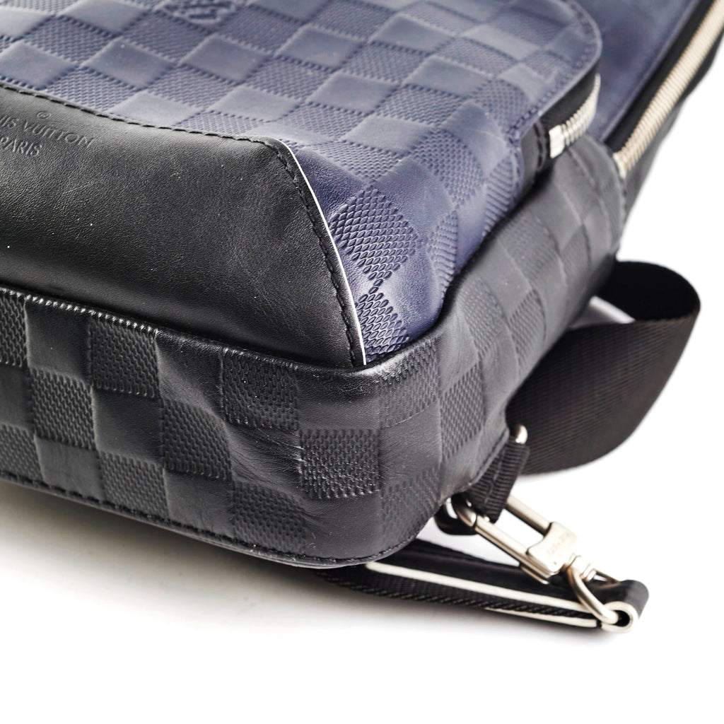 Louis Vuitton Avenue Men's Sling Bag Damier Ebene Navy