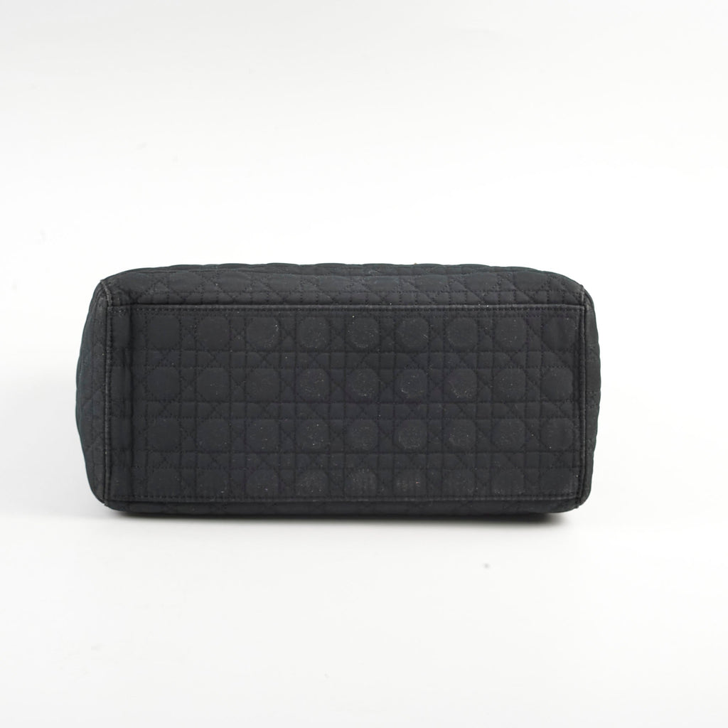 Christian Dior Lady Dior Medium Cannage Nylon Black