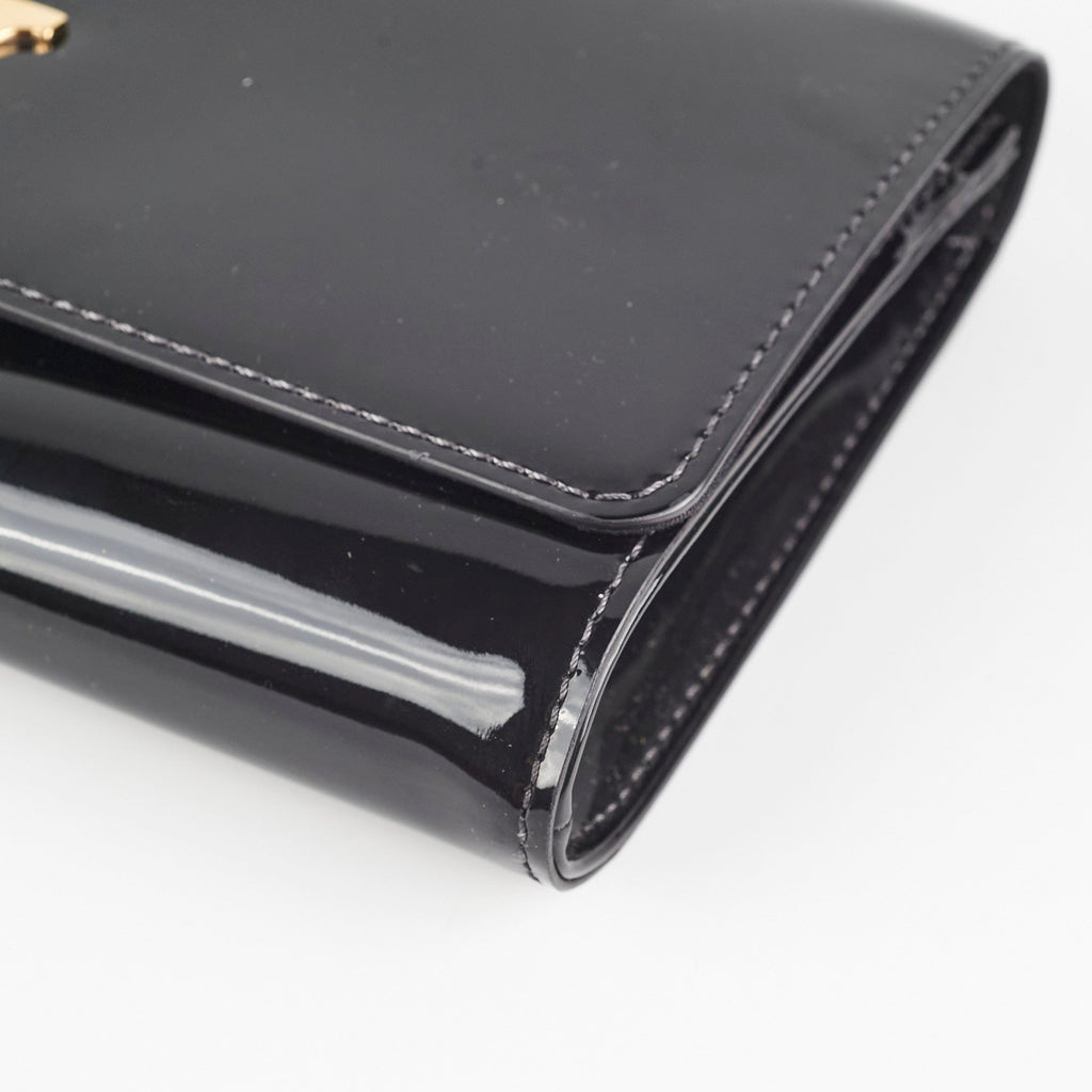 Louis Vuitton Louise Black Patent Clutch