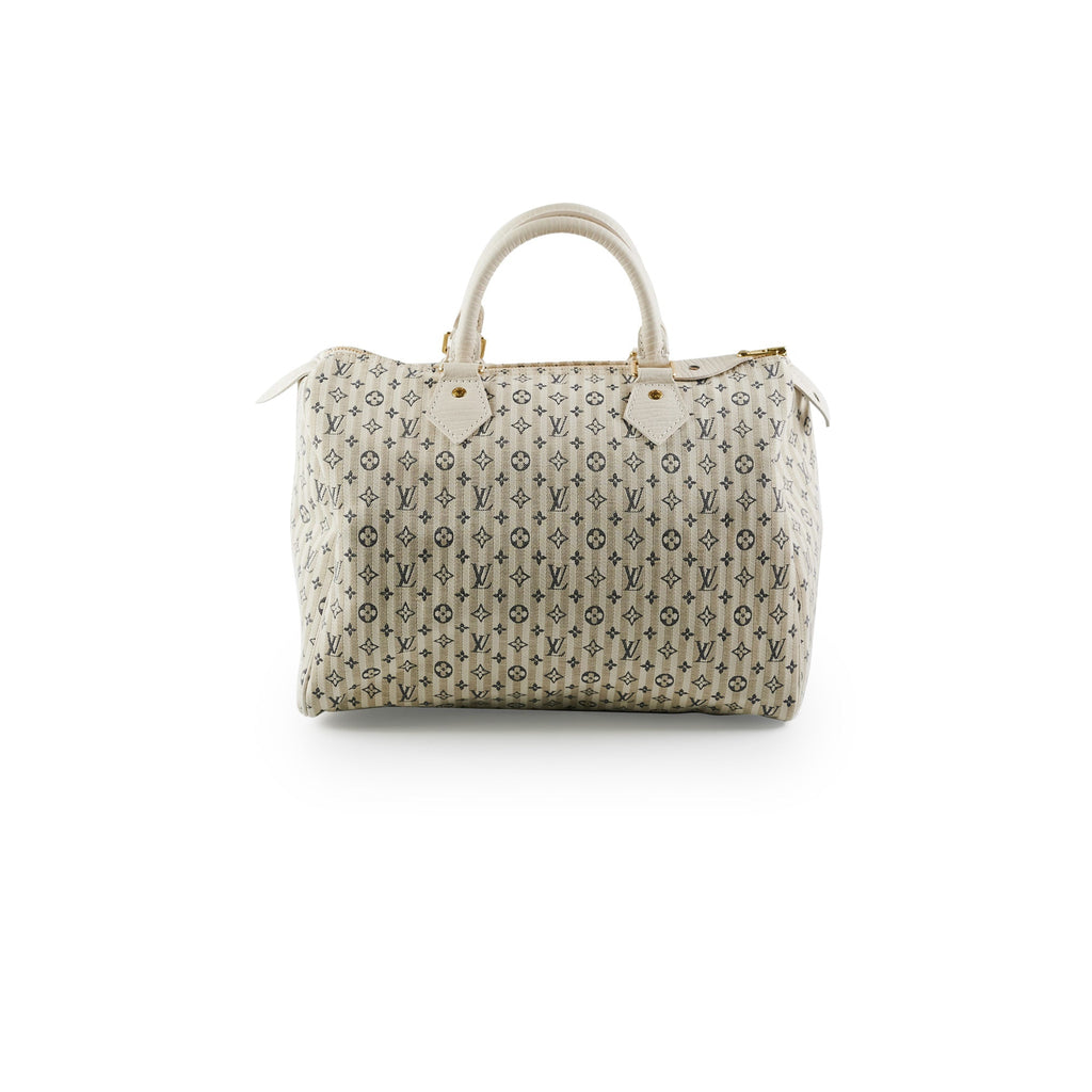 Louis Vuitton Speedy 30 White Denim Monogram Bag
