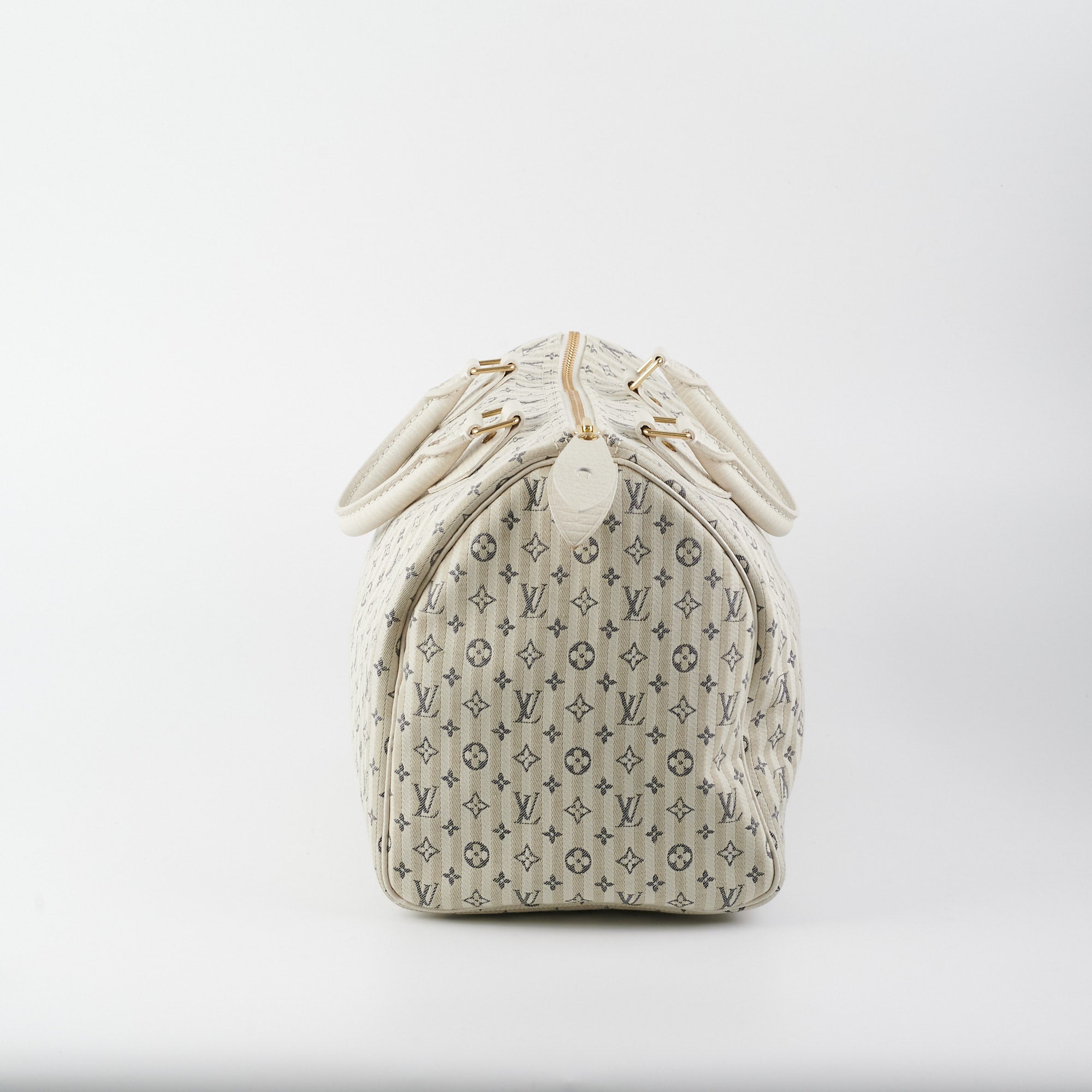 Louis Vuitton Speedy 30 White Denim Monogram Bag