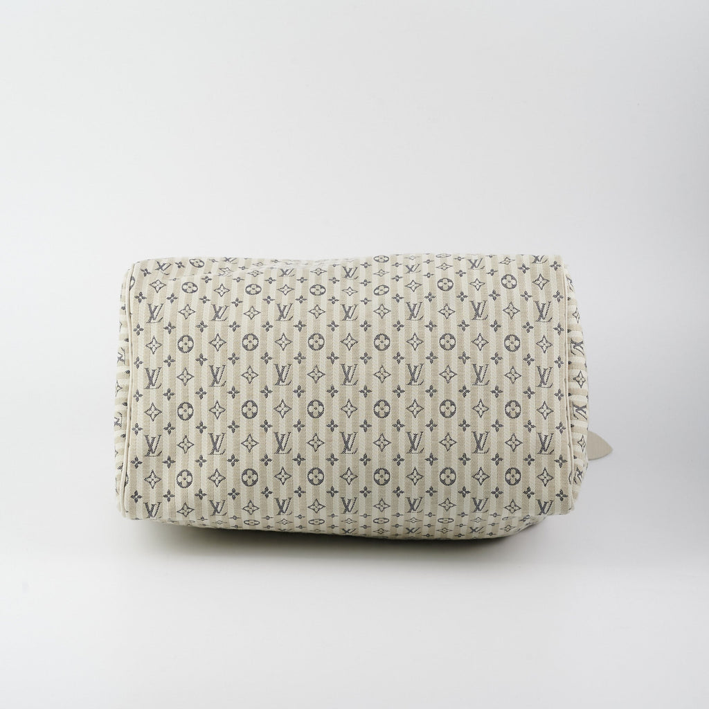 Louis Vuitton Speedy 30 White Denim Monogram Bag