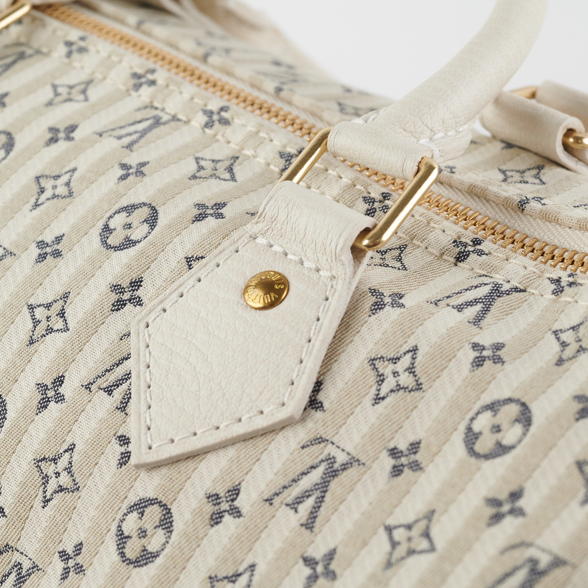 Louis Vuitton Speedy 30 White Denim Monogram Bag