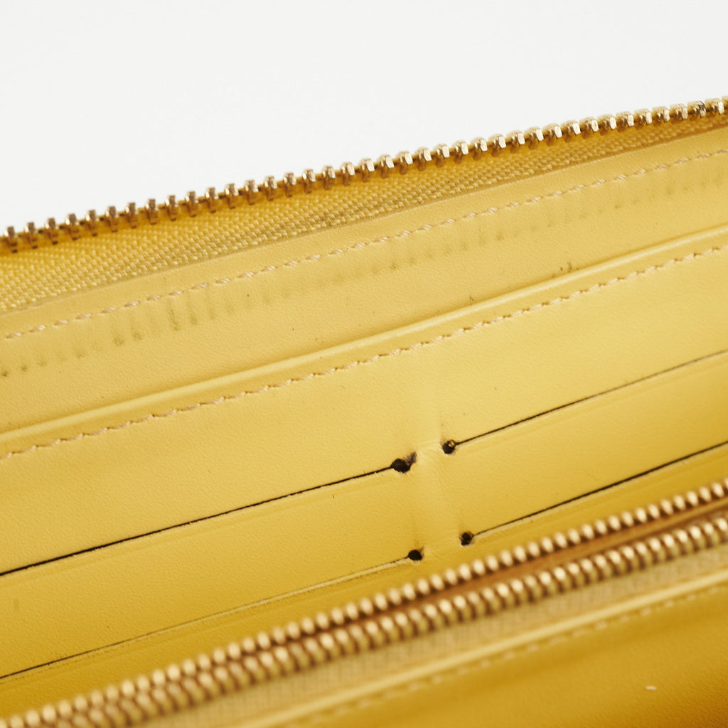 Louis Vuitton Zip Long Wallet Vernis Yellow
