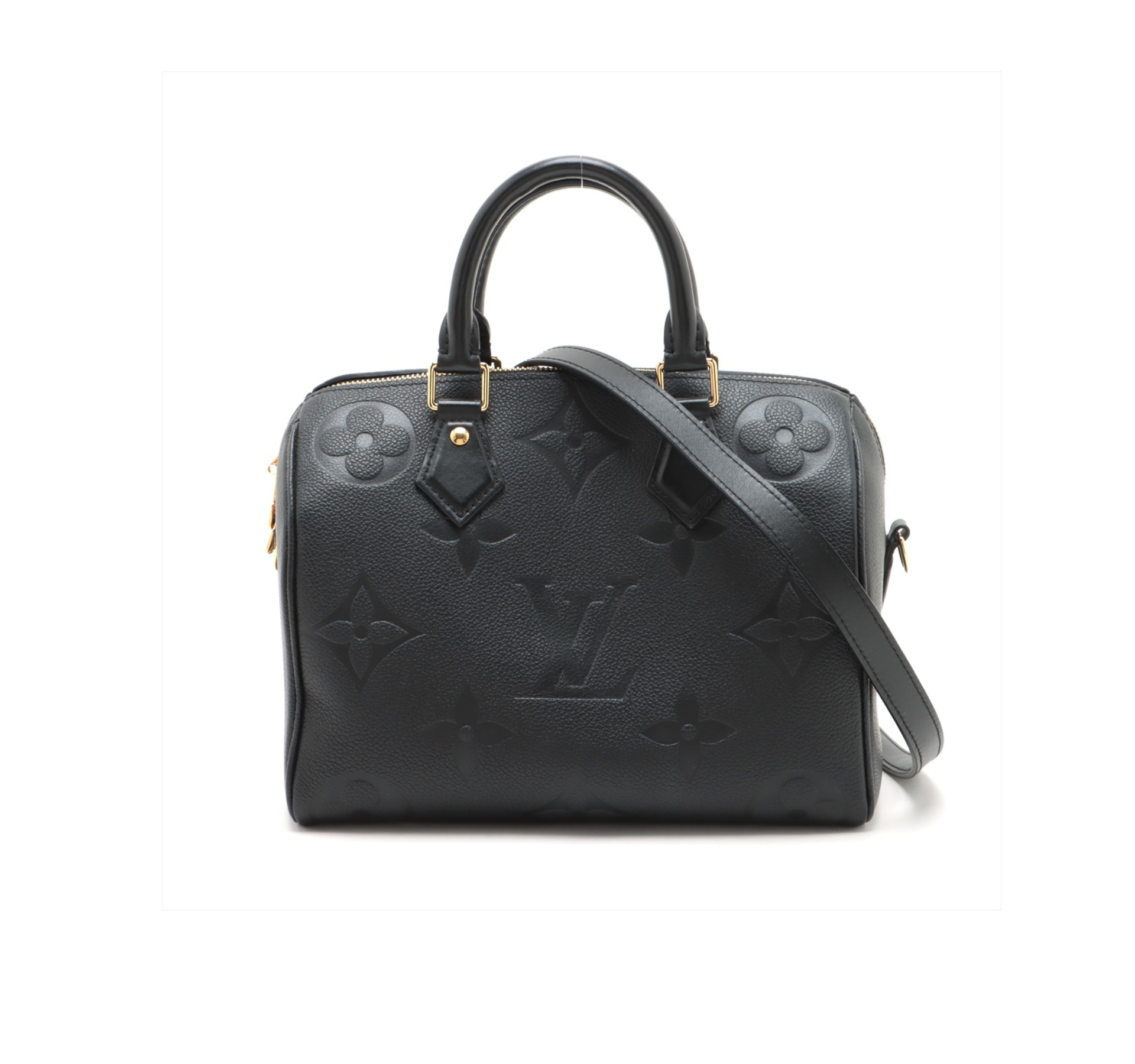 Louis Vuitton Monogram Empreinte Speedy Bandouliere  Black
