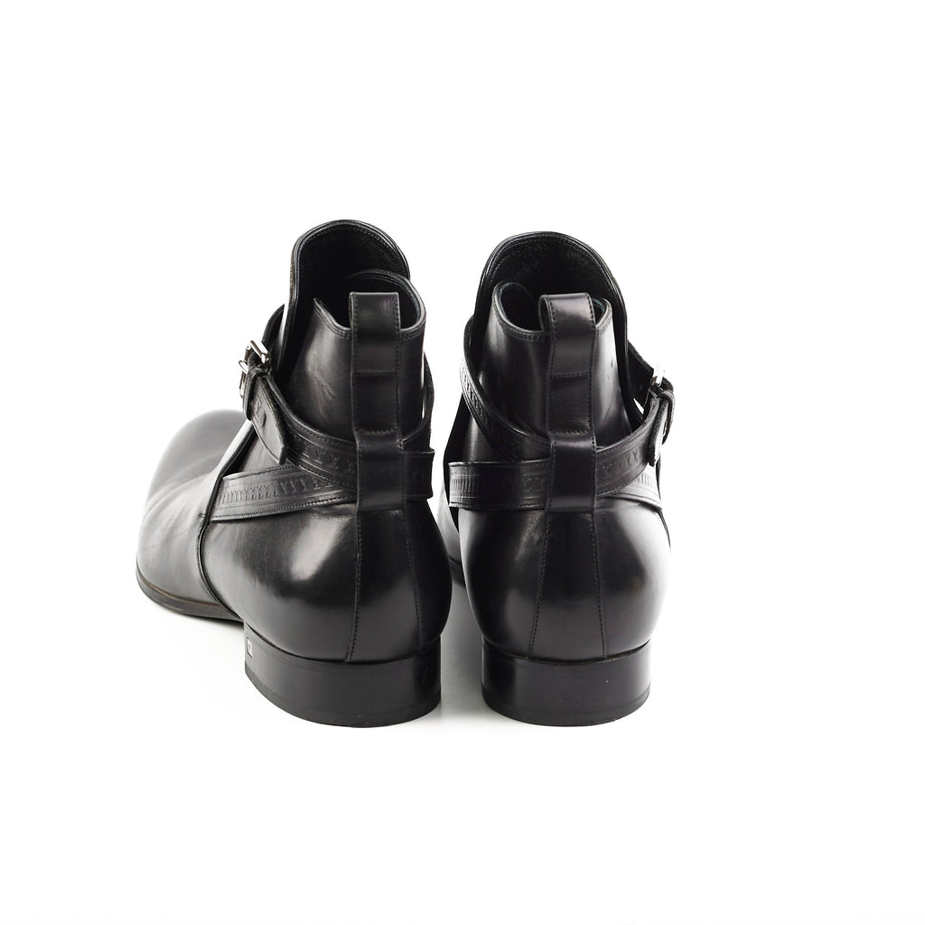 Louis Vuitton Mens Black Leather Boots Size 11