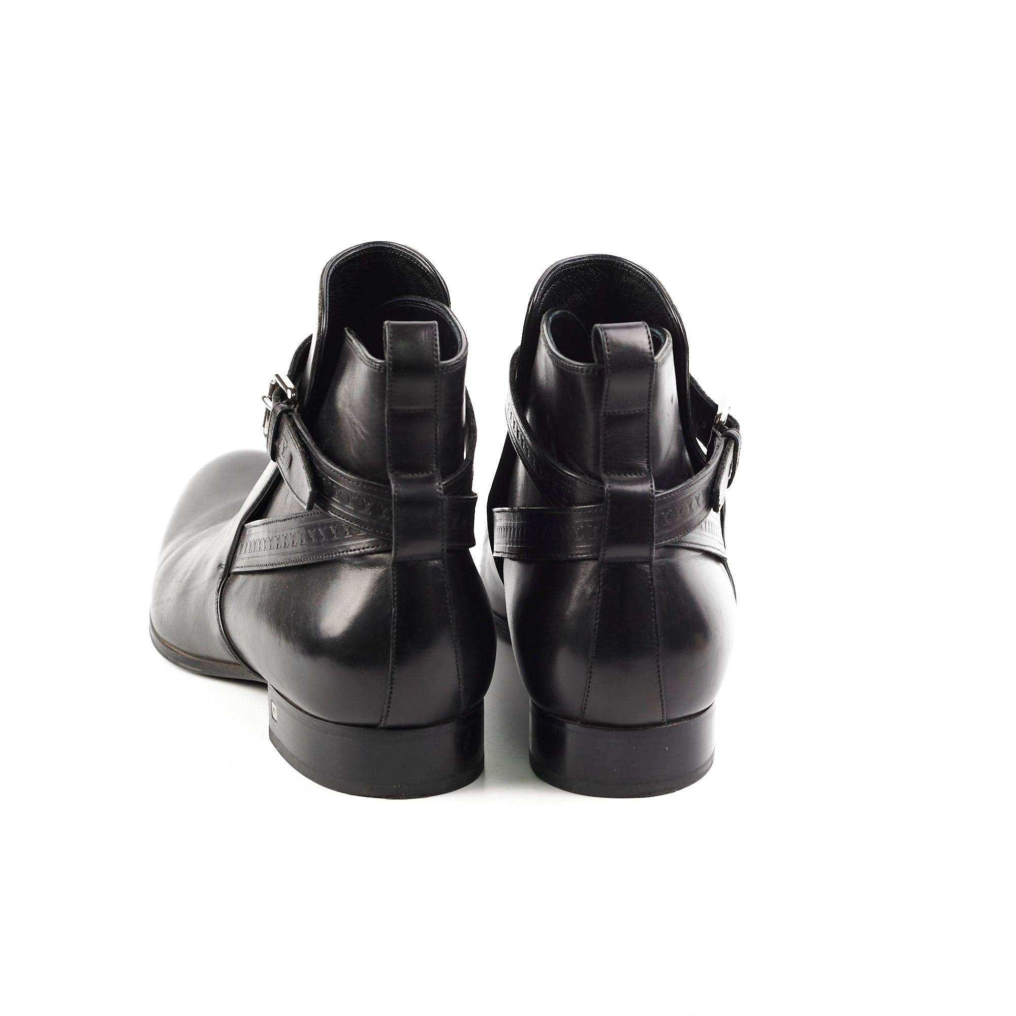 Louis Vuitton Mens Black Leather Boots Size 11