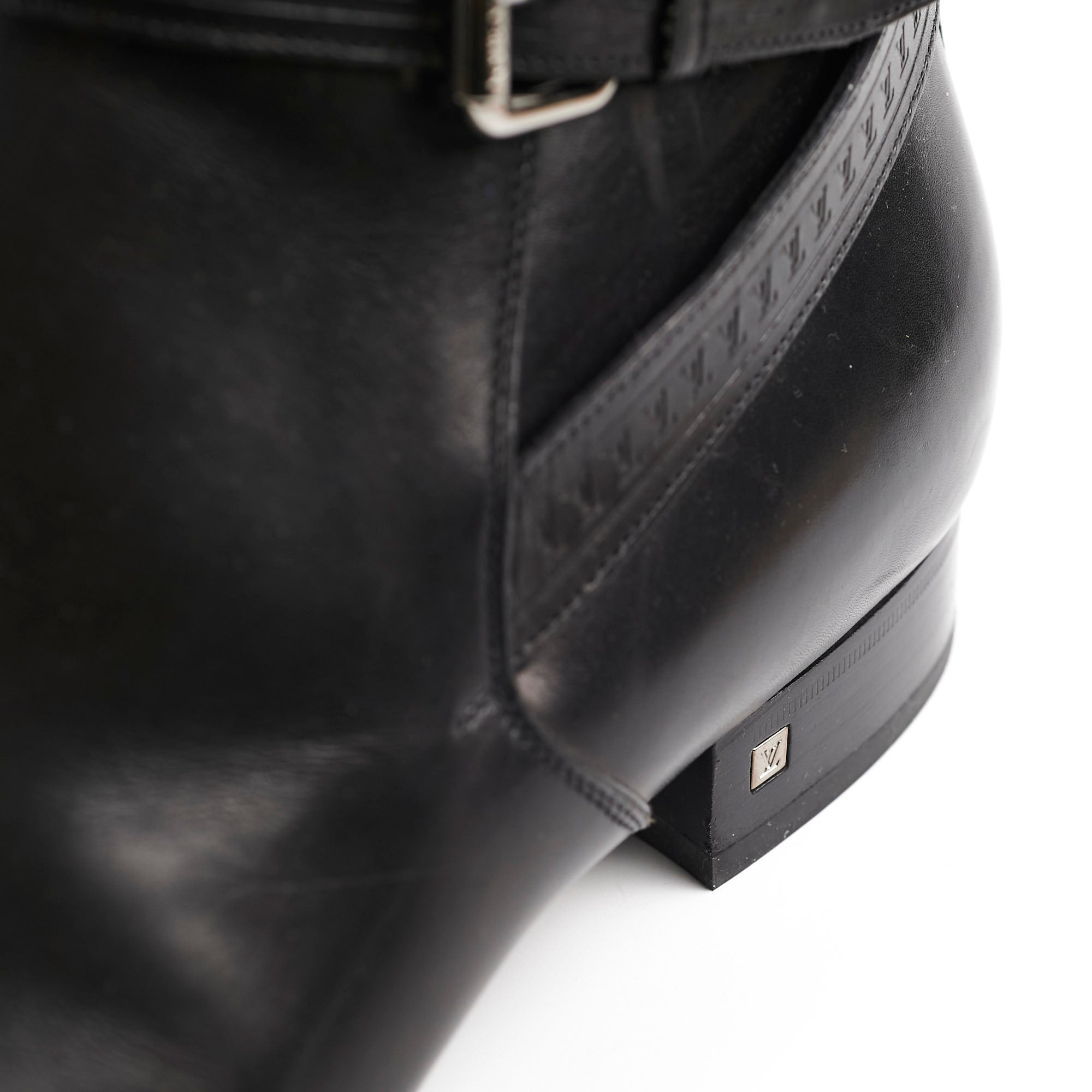Louis Vuitton Mens Black Leather Boots Size 11