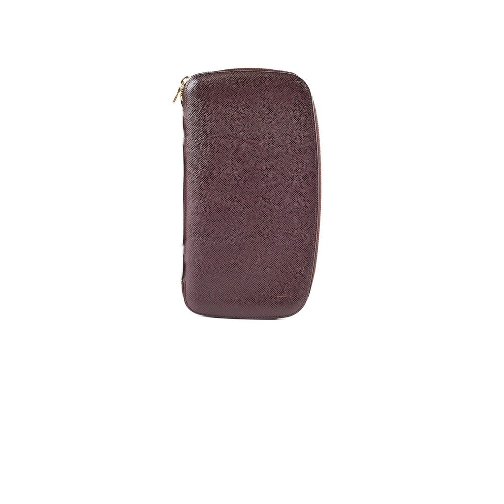 Louis Vuitton Leather Passport Holder Dark Brown