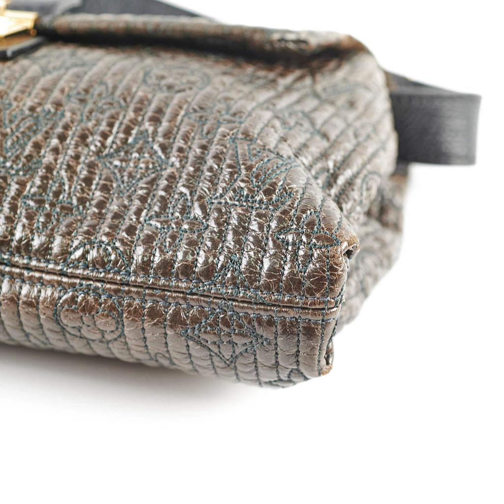 Louis Vuitton Motard Leather Shoulder Bag Black/Brown