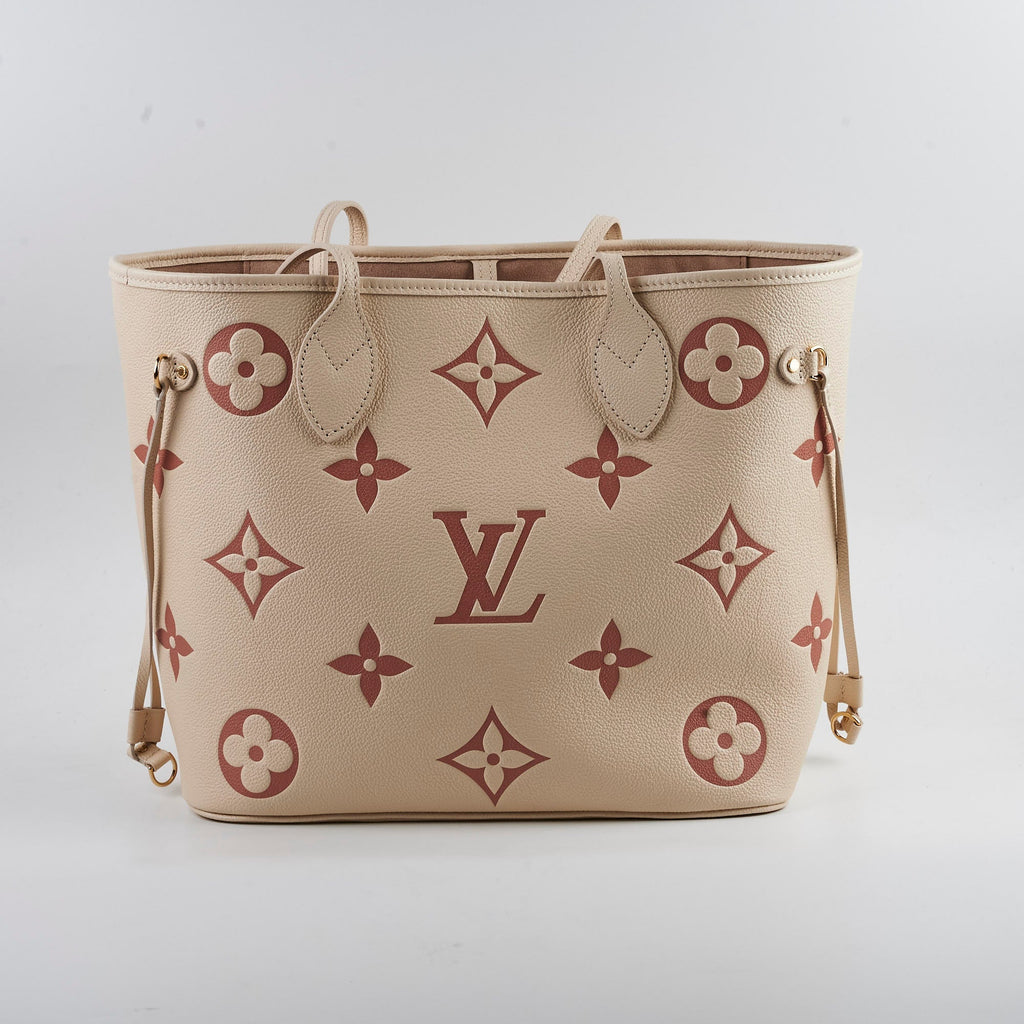 Louis Vuitton Neverfull MM Monogram Empreinte Creme/Rose Trianon