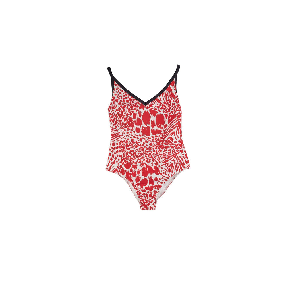 Louis Vuitton One Piece Swim Suit Red/White 38