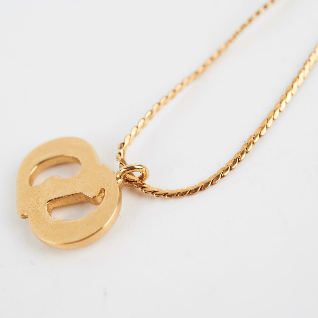 Christian Dior Logo Gold Necklace Costume Jewellery