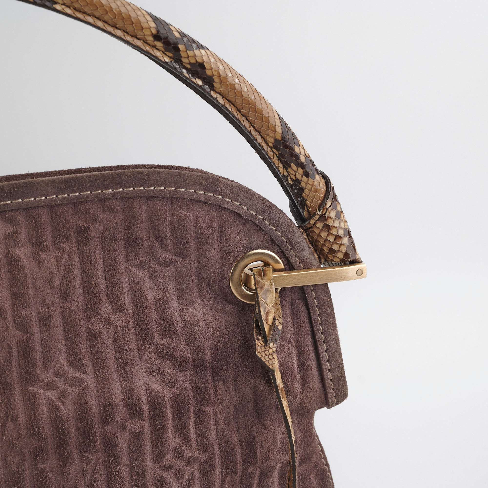 Louis Vuitton Monogram Suede Python Whisper Bag