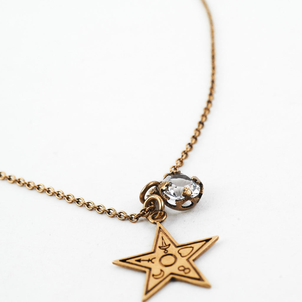 Christian Dior Gold Star Costume Jewellery Necklace