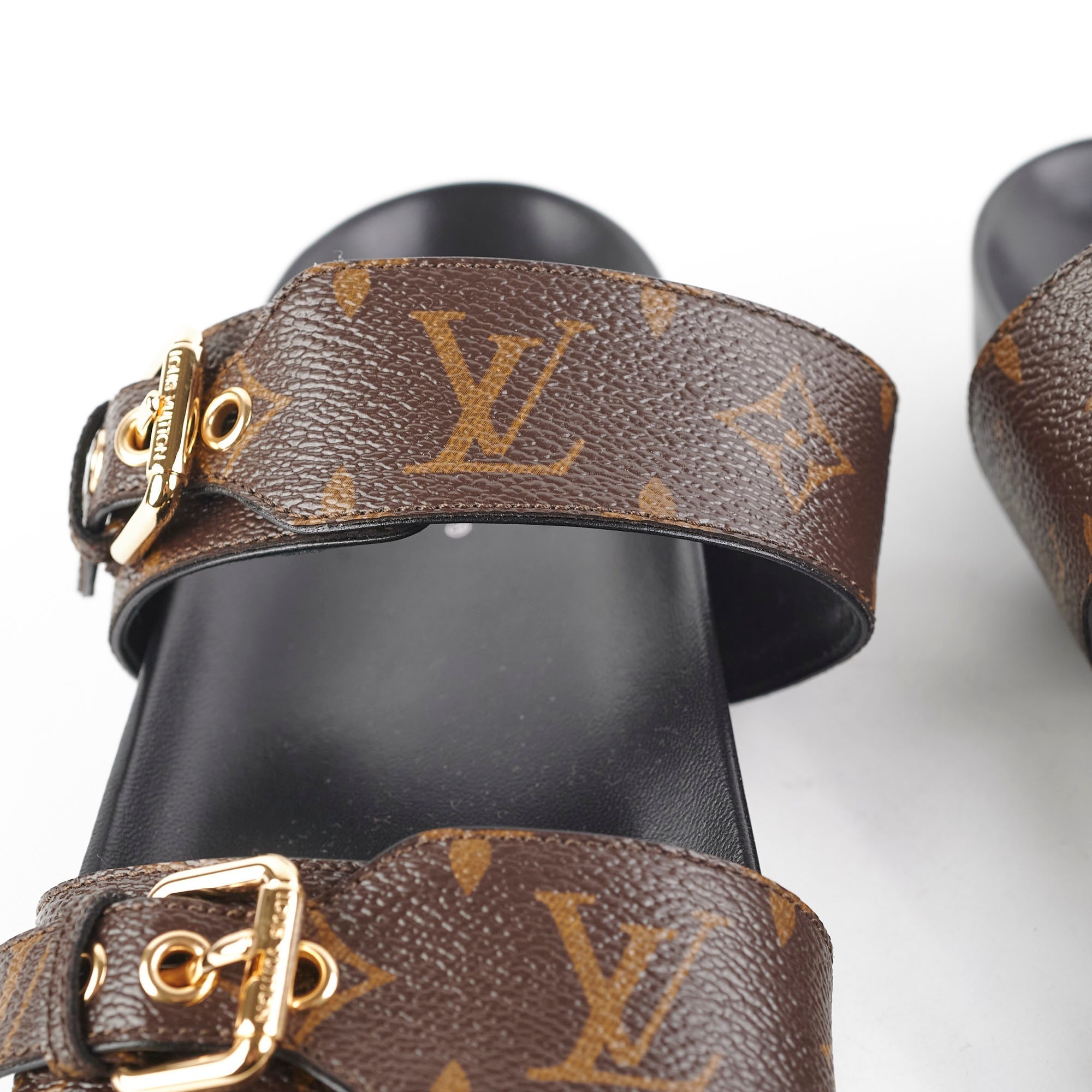 Louis Vuitton Bom Dia Comfort Flat Mules Monogram Size 39