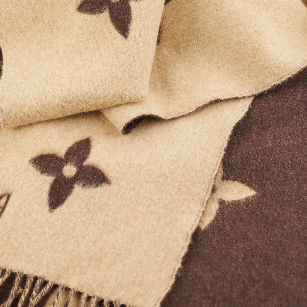 Louis Vuitton Beige/Brown Cashmere Scarf