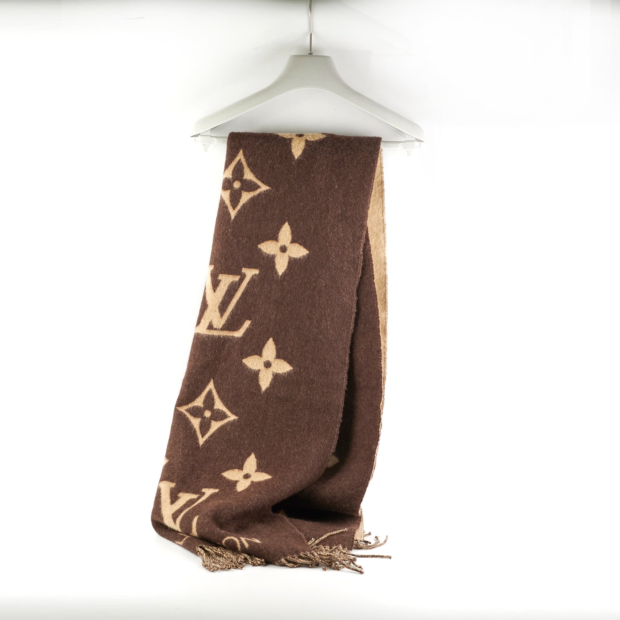 Louis Vuitton Beige/Brown Cashmere Scarf