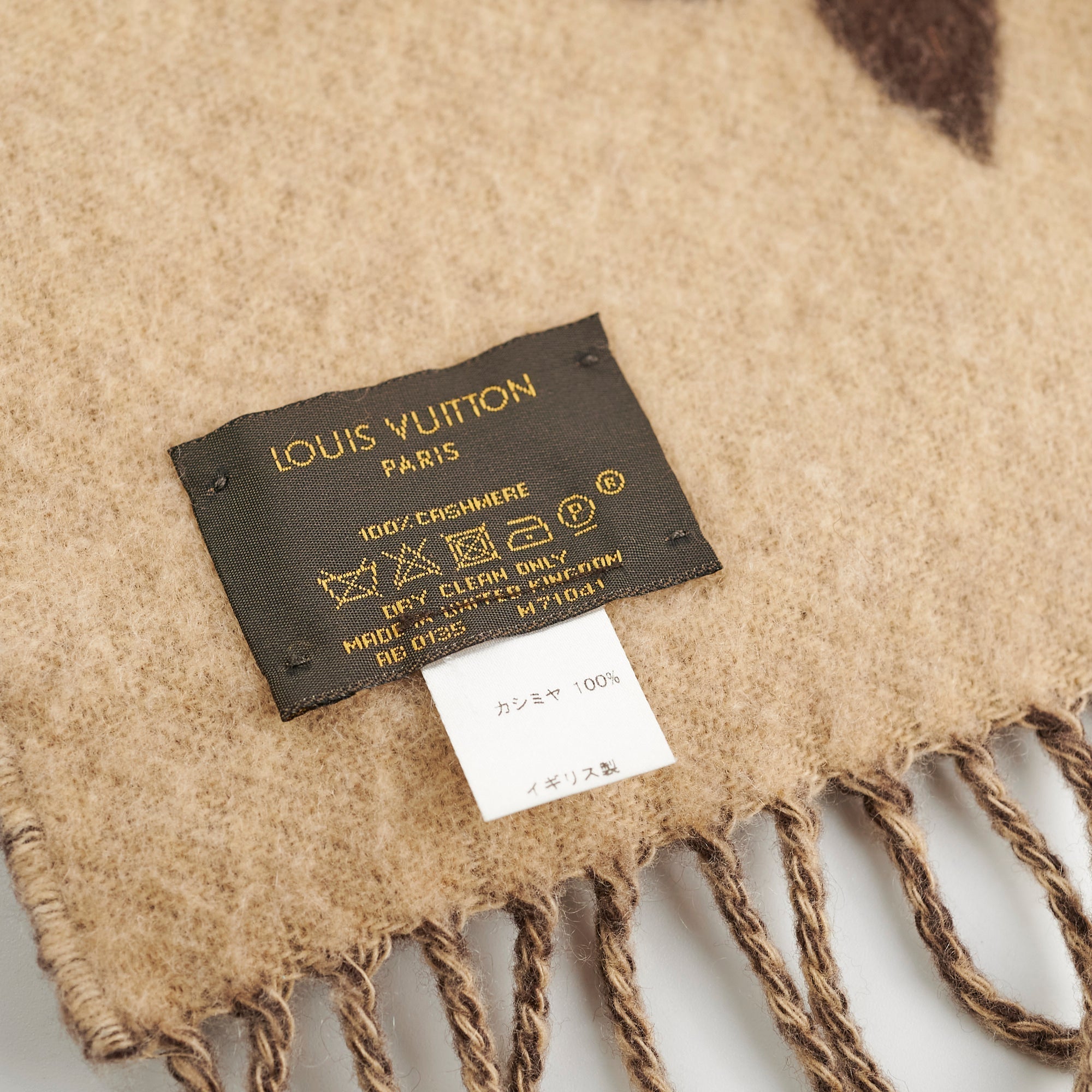 Louis Vuitton Beige/Brown Cashmere Scarf