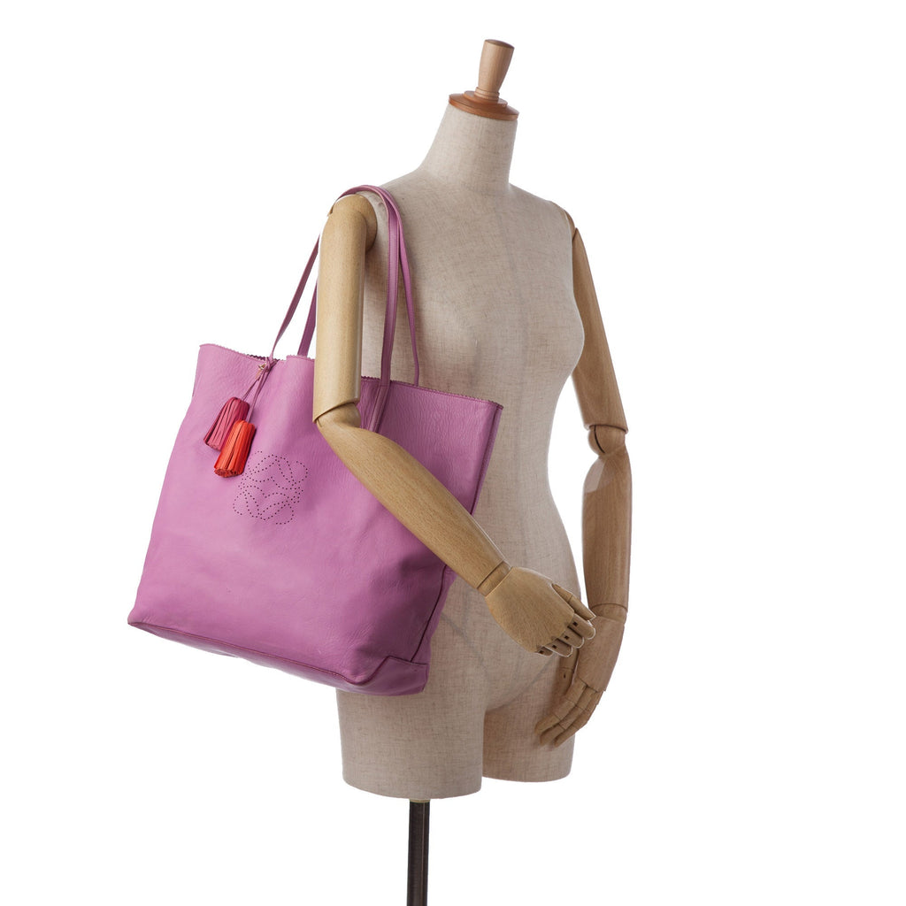 Pink Loewe Nappa Leather Tote Bag