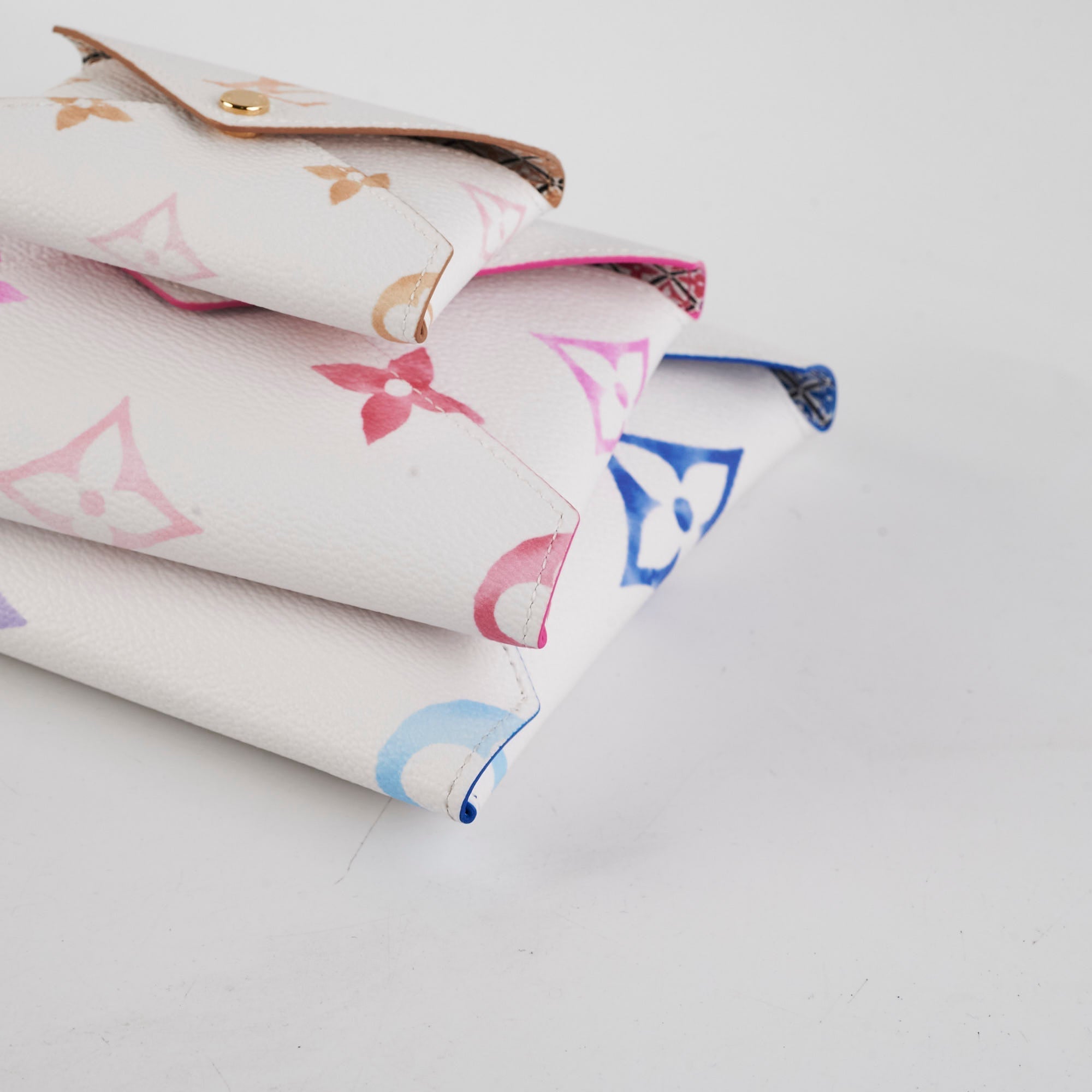 Louis Vuitton 3 Kirgami Pouch Clutch Giant Monogram Watercolor Set