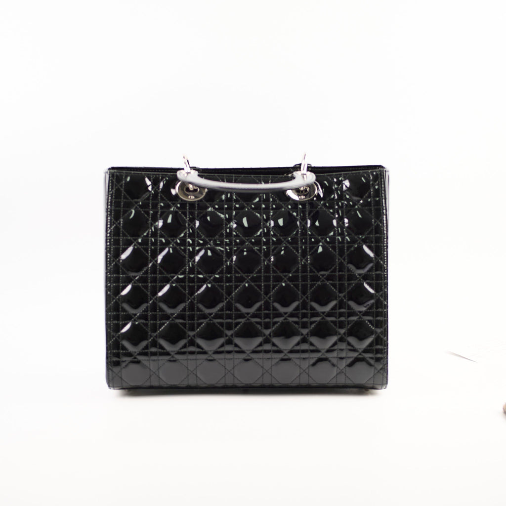 Christian Dior Large Lady Dior Black Patent