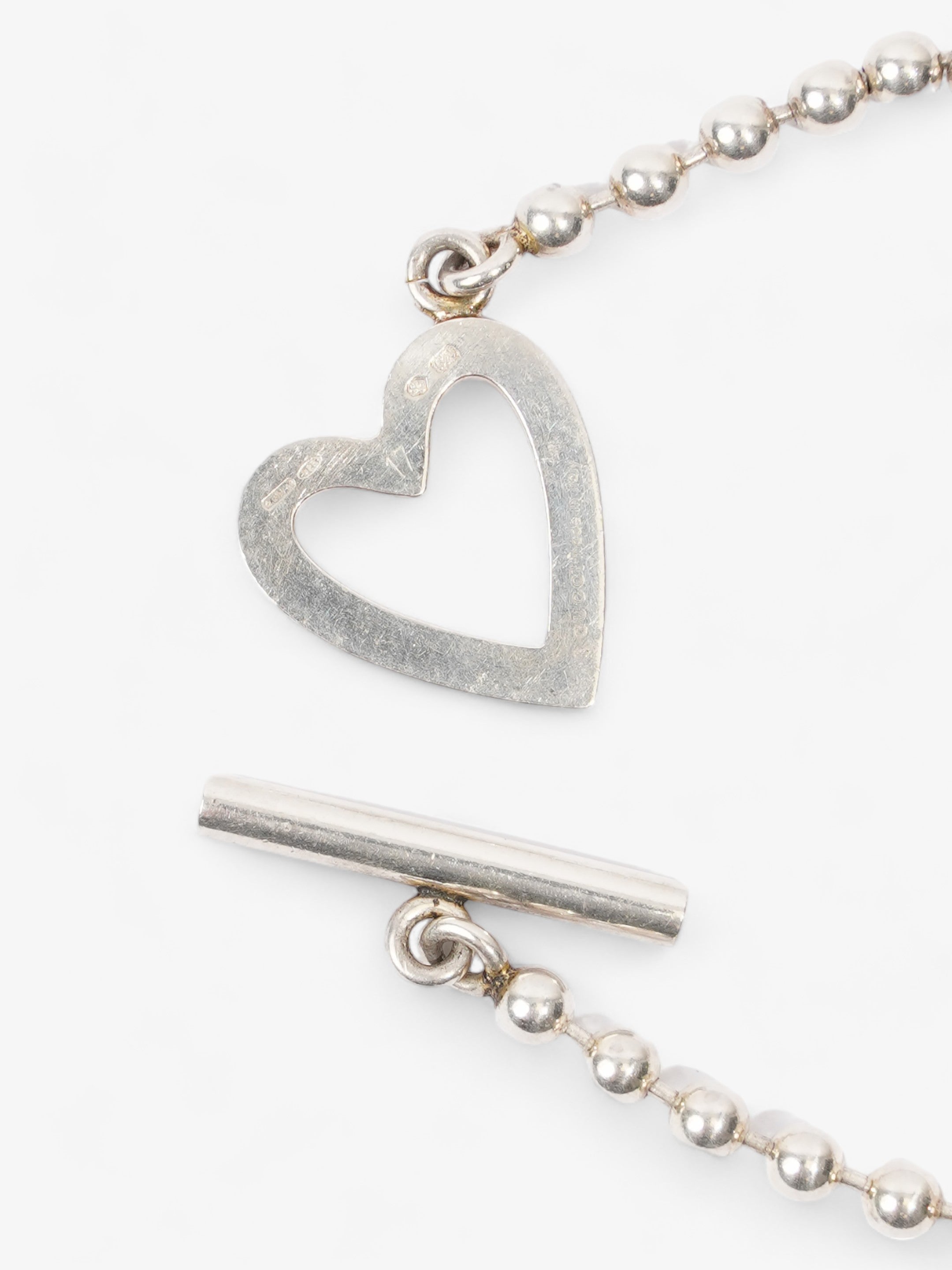 Gucci Heart Toggle Bracelet Silver Silver Sterling 17