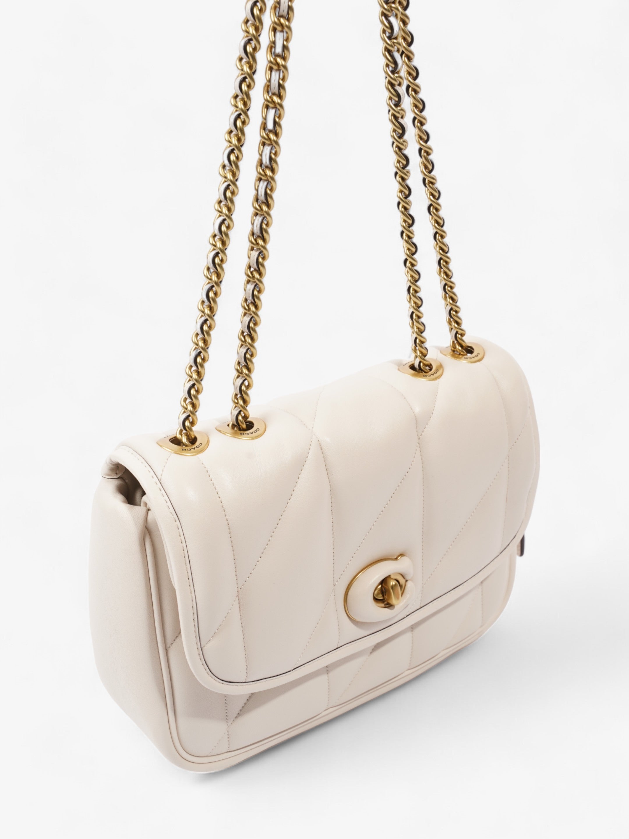 Coach Pillow Madison Cream Calfskin Leather