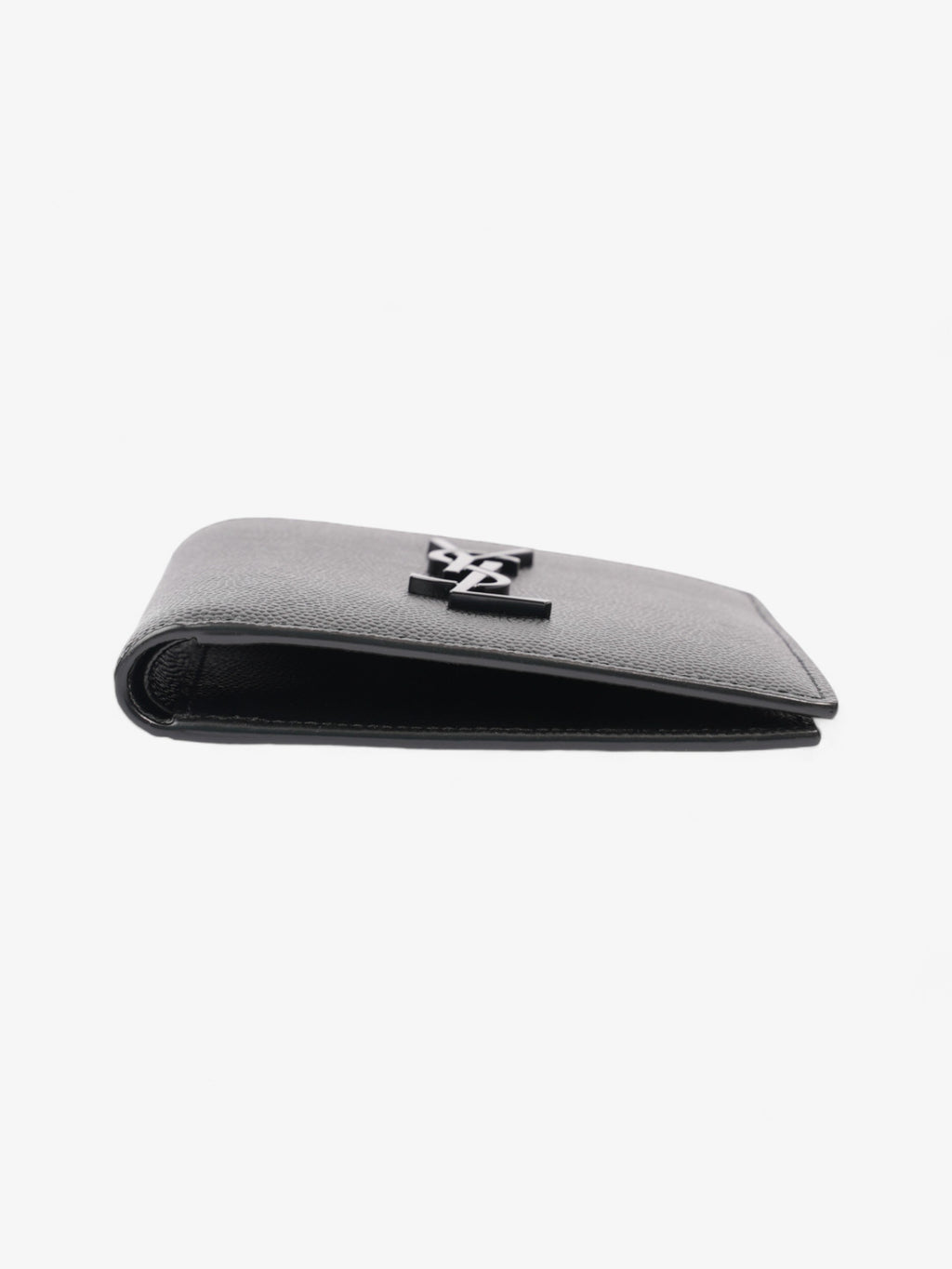 Saint Laurent Cassandre Logo Wallet Black Leather