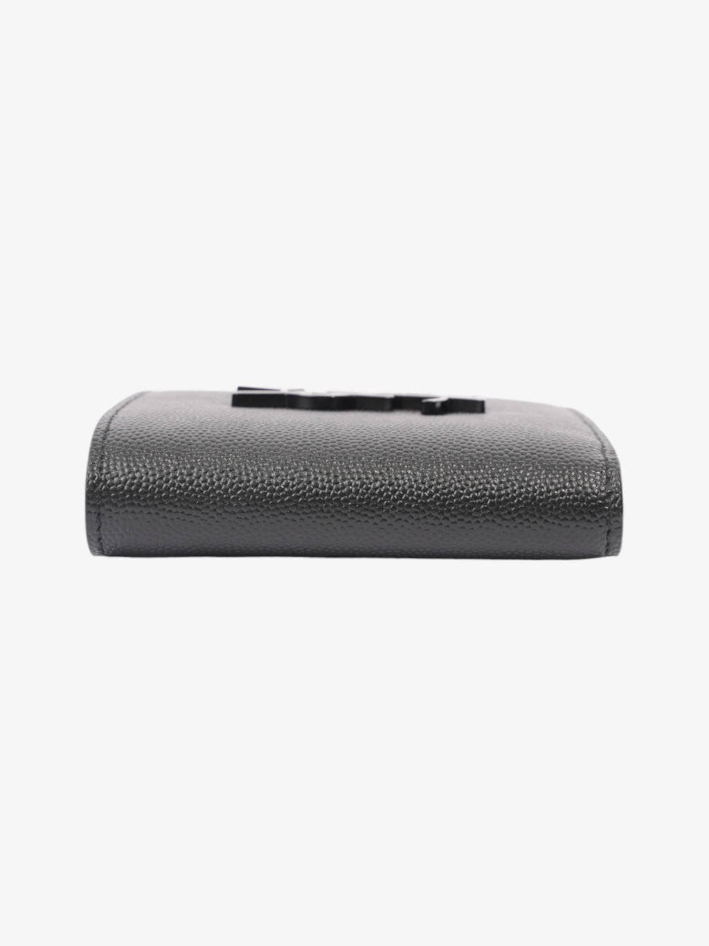 Saint Laurent Cassandre Logo Wallet Black Leather
