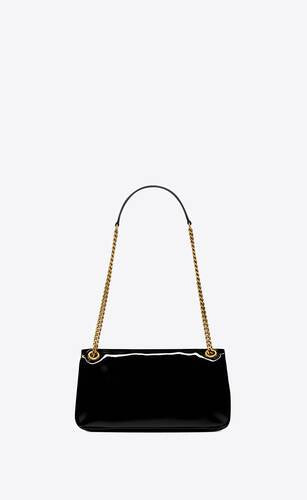 Saint Laurent Women Calypso Patent Leather Shoulder Bag