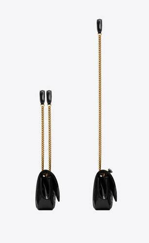 Saint Laurent Women Calypso Patent Leather Shoulder Bag