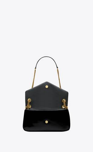 Saint Laurent Women Calypso Patent Leather Shoulder Bag