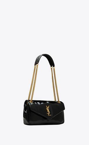 Saint Laurent Women Calypso Patent Leather Shoulder Bag