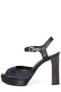 Tod's Navy Suede Platform Sandals 38.5 Sale