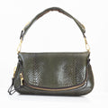 Jennifer Green Snakeskin Flap Bag
