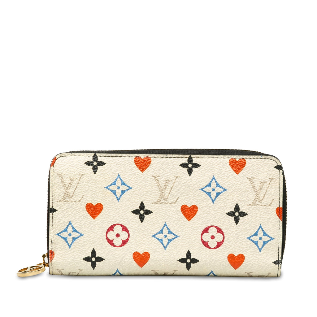 White Louis Vuitton Monogram Game On Zippy Wallet