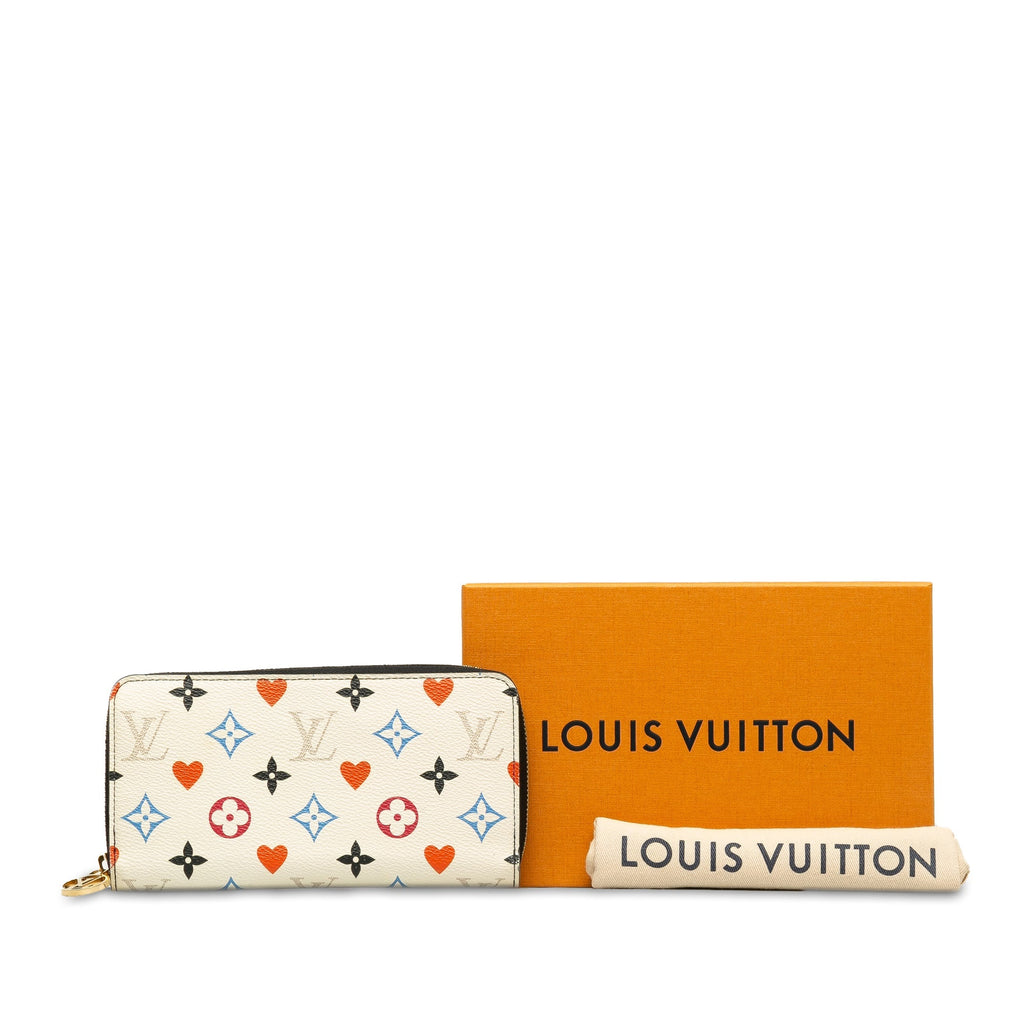 White Louis Vuitton Monogram Game On Zippy Wallet