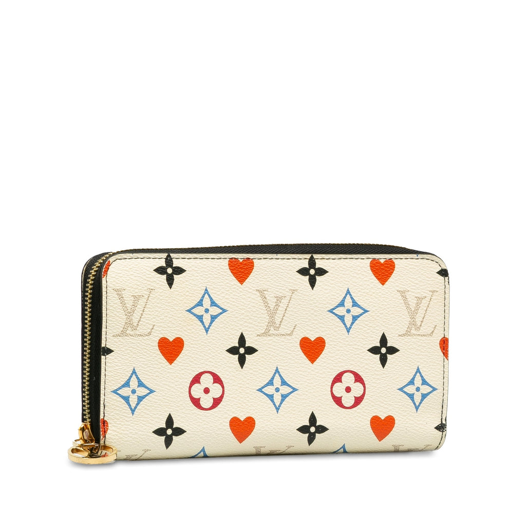 White Louis Vuitton Monogram Game On Zippy Wallet