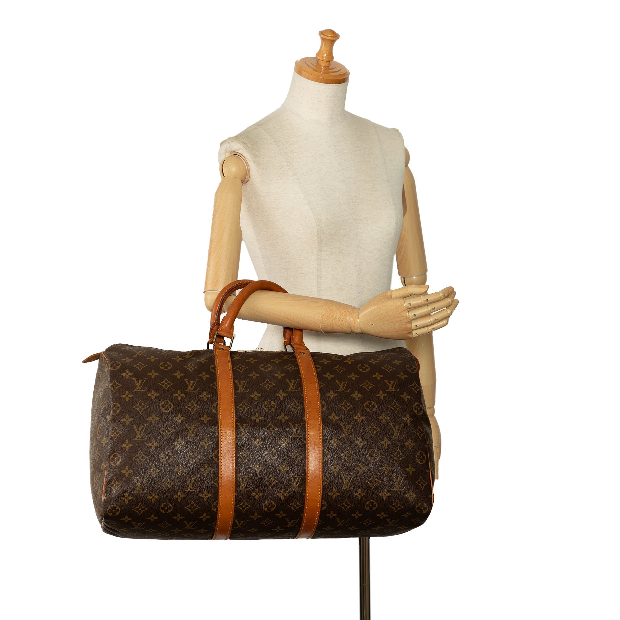 Brown Louis Vuitton Monogram Keepall 50 Travel Bag