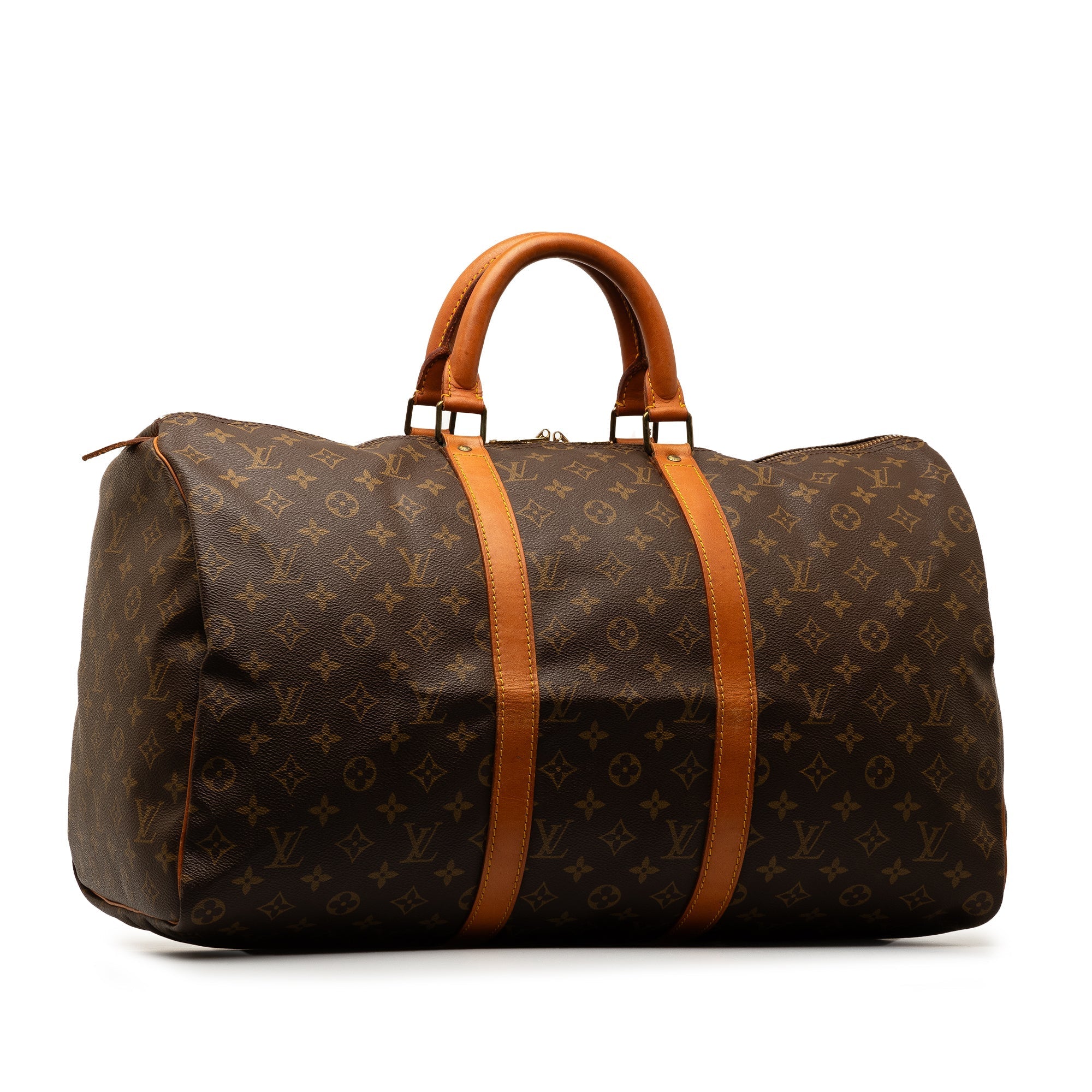 Brown Louis Vuitton Monogram Keepall 50 Travel Bag