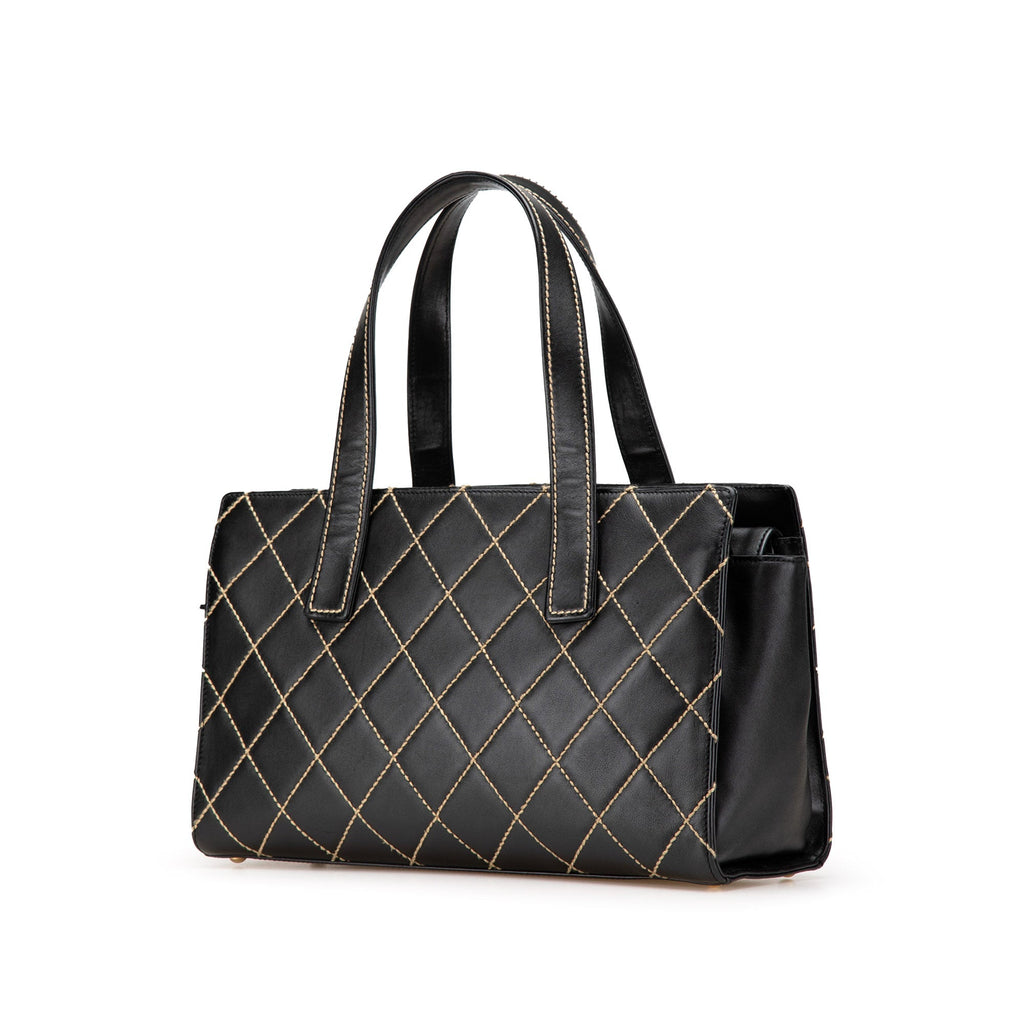 Chanel Cc Lambskin Wild Stitch Handbag