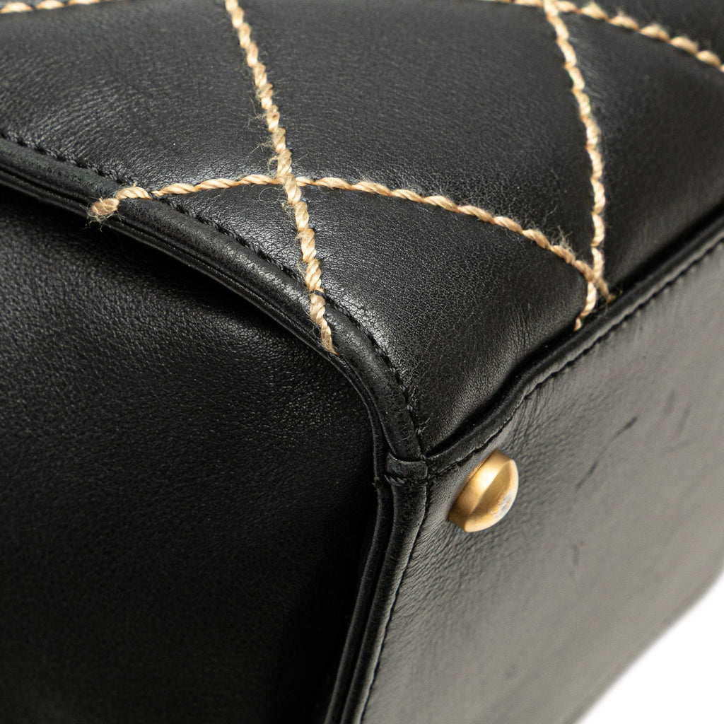 Chanel Cc Lambskin Wild Stitch Handbag