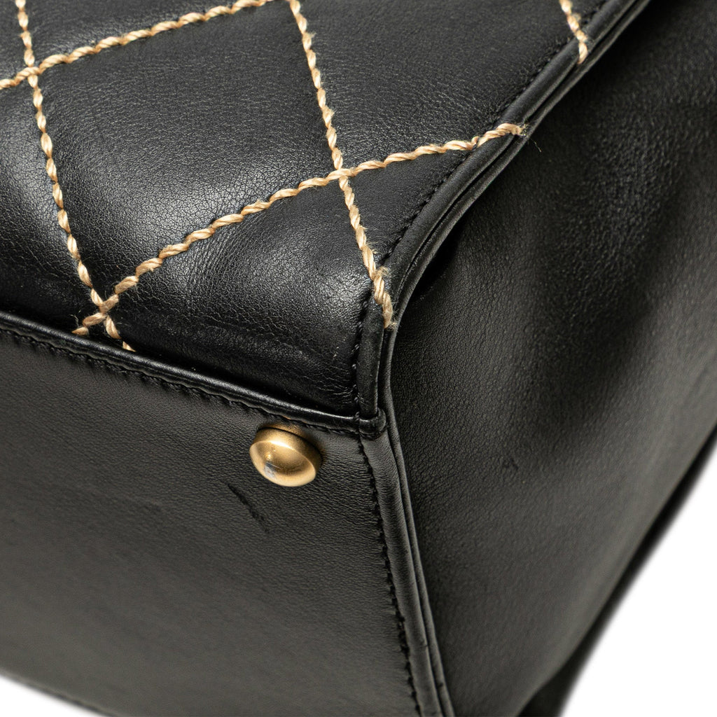 Chanel Cc Lambskin Wild Stitch Handbag