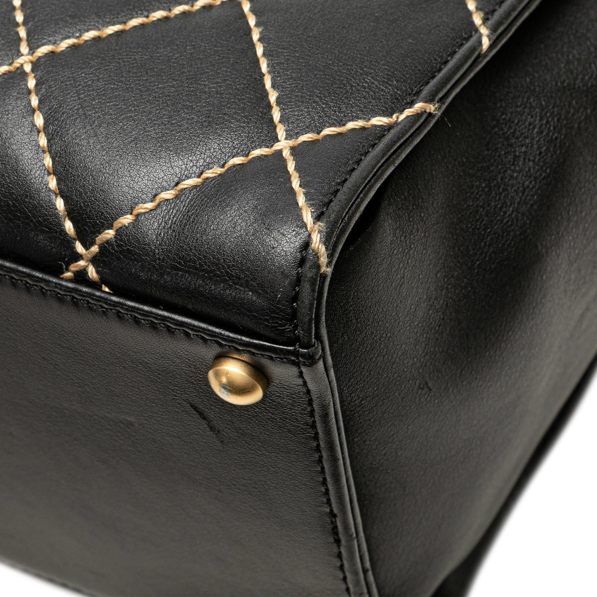 Chanel Cc Lambskin Wild Stitch Handbag