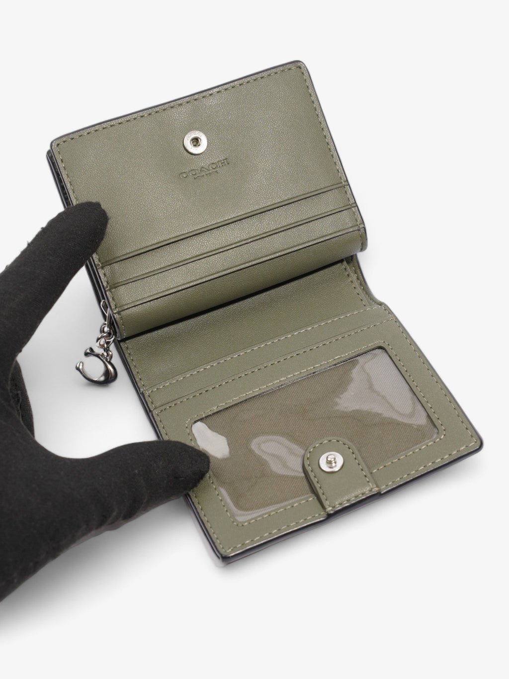 Coach Snap Wallet Khaki Leather