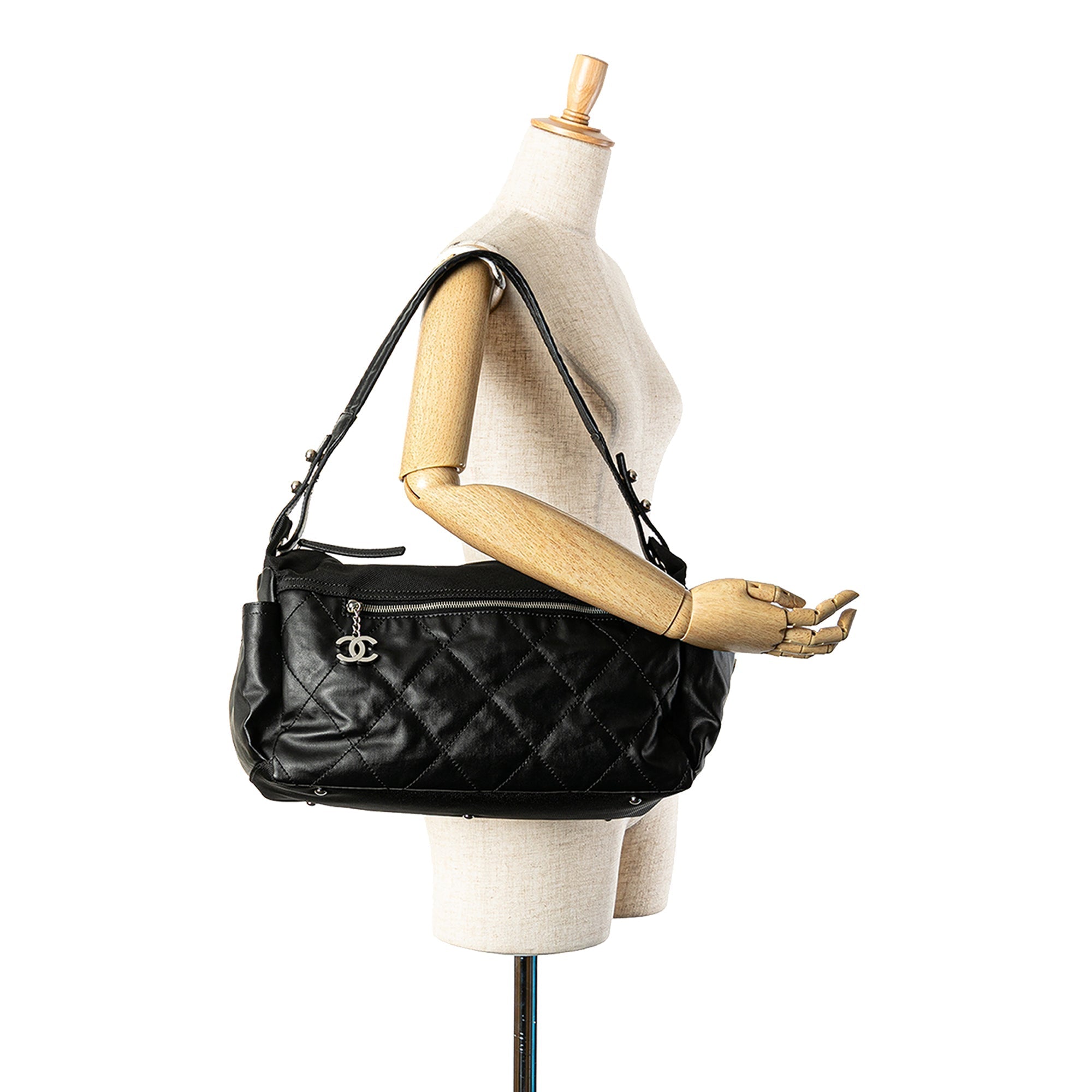 Chanel Paris Biarritz Quilted Coated Canvas Shoulder Bag