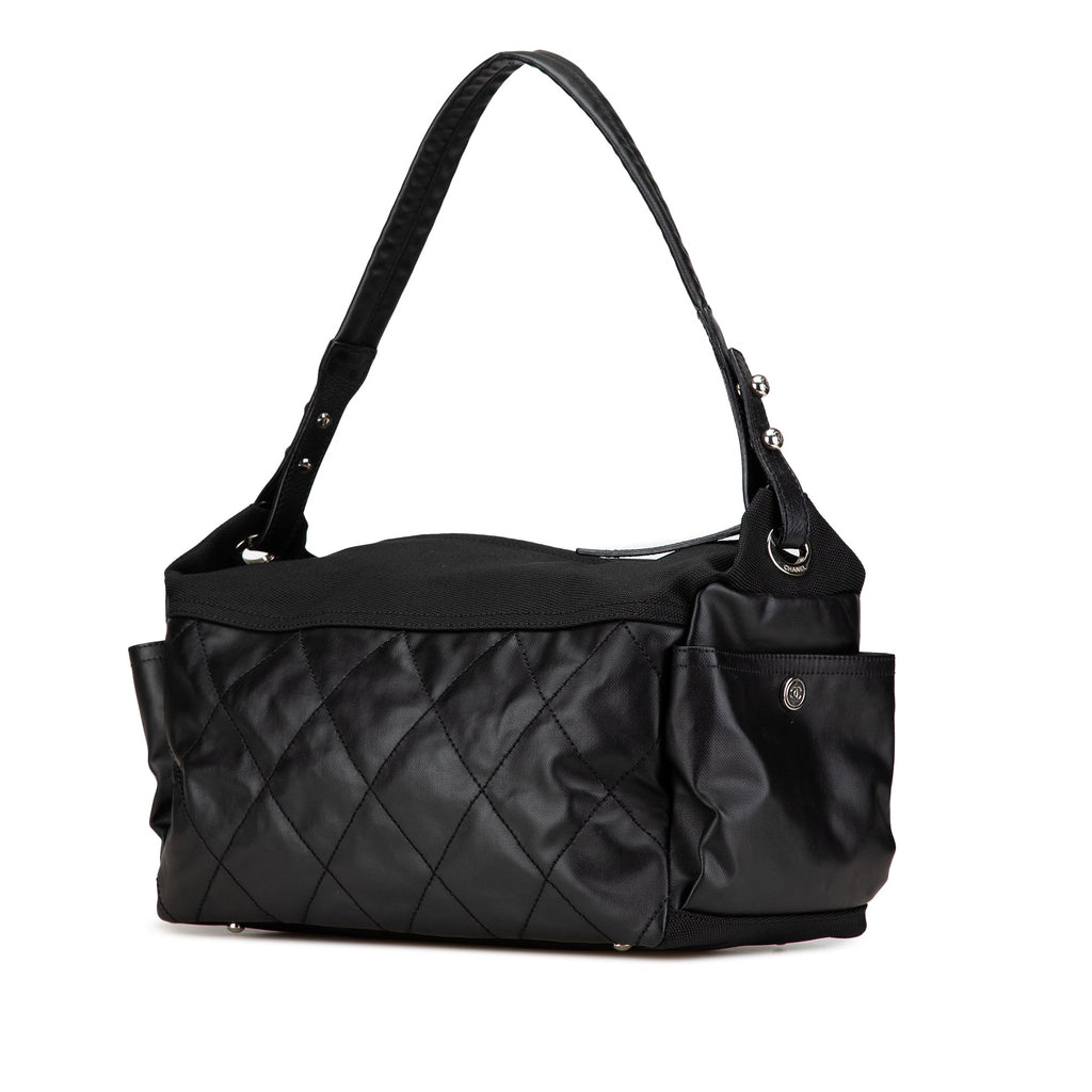 Chanel Paris Biarritz Quilted Coated Canvas Shoulder Bag